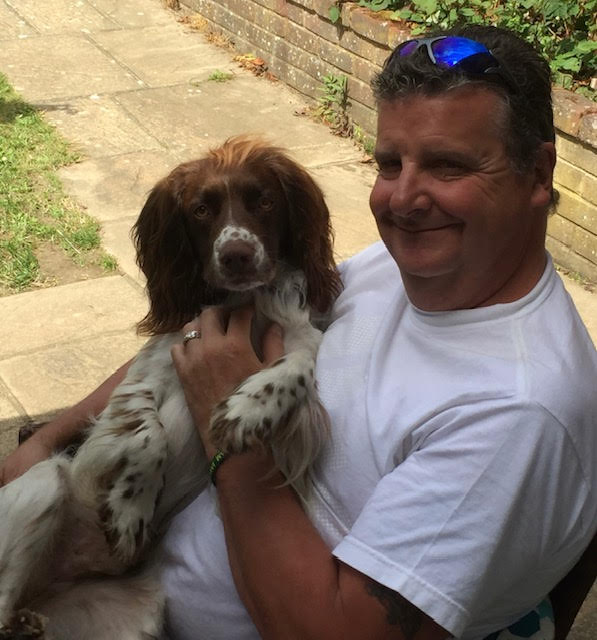 Reggie, our Springer Spaniel with Ian